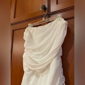 HEIRESS White Strapless Corset Gauze Bodycon Dress from Heiress Beverly Hills